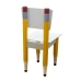 Cadeira Infantil Lápis Amarelo Assento e Encosto Brancos Para Estudos e Desenhos Mobília Decor