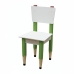Kit 2 Cadeiras Cadeira Infantil Lápis Verde Assento e Encosto Brancos Para Estudos e Desenhos Mobília Decor