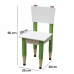 Kit 2 Cadeiras Cadeira Infantil Lápis Verde Assento e Encosto Brancos Para Estudos e Desenhos Mobília Decor