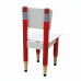 Kit 2 Cadeiras Cadeira Infantil Lápis Vermelho Assento e Encosto Brancos Para Estudos e Desenhos Mobília Decor