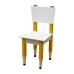 Kit 2 Cadeiras Cadeira Infantil Lápis Amarelo Assento e Encosto Brancos Para Estudos e Desenhos Mobília Decor