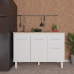 Balcão Armário Gabinete Para Pia de Cozinha 118 cm Aline 3 Portas e 1 Gaveta Branco
