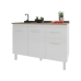 Balcão Armário Gabinete Para Pia de Cozinha 118 cm Aline 3 Portas e 1 Gaveta Branco