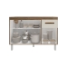 Balcão Armário Gabinete Para Pia de Cozinha 118 cm Aline 3 Portas e 1 Gaveta Savana Off White