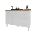 Balcão Armário Gabinete Para Pia de Cozinha 118 cm Bruna 2 Portas e 3 Gaveta Branco