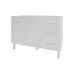 Balcão Armário Gabinete Para Pia de Cozinha 118 cm Bruna 2 Portas e 3 Gaveta Branco