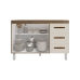 Balcão Armário Gabinete Para Pia de Cozinha 118 cm Bruna 2 Portas e 3 Gaveta Savana Off White