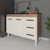 Balcão Armário Gabinete Para Pia de Cozinha 118 cm Bruna 2 Portas e 3 Gaveta Savana Off White