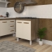 Balcão Armário de Cozinha Para Fogão Cooktop 5 Bocas Fran Mobília Decor Savana Off White