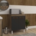Balcão Multiuso Armário Para Cozinha Microondas Forno Jane Mobília Decor Savana Preto