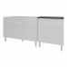 Armário Cozinha Gabinete Pia de 120 cm Aline e Balcão Fran para Cooktop 4 Bocas Branco