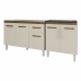 Armário Cozinha Gabinete Pia de 120 cm Aline e Balcão Fran para Cooktop 4 Bocas Savana Off White