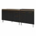 Armário Cozinha Gabinete Pia de 120 cm Aline e Balcão Fran para Cooktop 4 Bocas Savana Preto