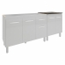 Armário Cozinha Gabinete Pia de 120 cm Aline e Balcão Fran para Cooktop 5 Bocas Branco