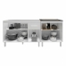 Armário Cozinha Gabinete Pia de 120 cm Aline e Balcão Fran para Cooktop 5 Bocas Branco