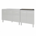 Armário Cozinha Gabinete Pia de 120 cm Aline e Balcão Fran para Cooktop 5 Bocas Branco
