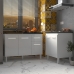 Armário Cozinha Gabinete Pia de 120 cm Aline e Balcão Fran para Cooktop 5 Bocas Branco