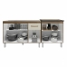 Armário Cozinha Gabinete Pia de 120 cm Aline e Balcão Fran para Cooktop 5 Bocas Savana Off White
