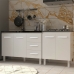 Armário Cozinha Gabinete Pia de 120 cm Bruna e Balcão Fran para Cooktop 5 Bocas Branco