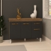 Balcão Gabinete Para Pia 118 cm Cozinha Aline Savana Preto com Tampo Tampão 120 cm Savana