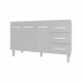 Balcão Armário Cozinha Gabinete Pia de 140 cm Carine com 3 Portas e 3 Gavetas Branco