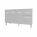 Balcão Cozinha Armário Gabinete Camila Branco Com Tampo Tampão 140 cm Mobília Decor Branco