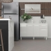 Balcão Cozinha Armário Gabinete Camila Branco Com Tampo Tampão 140 cm Mobília Decor Branco