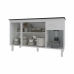Balcão Cozinha Armário Gabinete Camila Branco Com Tampo Tampão 140 cm Mobília Decor Preto