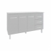 Balcão Gabinete Armário Cozinha Carine Branco com Tampo Tampão 140 cm Mobília Decor Branco