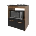 Balcão Armário para Fogão Cooktop 5 Bocas e Forno Elétrico Cozinha Evelyn Mobília Decor Savana Preto