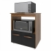 Balcão Armário Gabinete para Microondas e Forno Elétrico Cozinha Amanda Mobília Decor Savana Preto