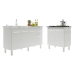 Balcão Armário Gabinete Para Pia 138 cm Camila e Balcão Para Cooktop 5 Bocas Fran Branco