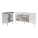 Balcão Cozinha Gabinete Para Pia 138 cm Carine e Balcão Para Cooktop 4 Bocas Fran Branco