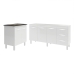Balcão Cozinha Gabinete Para Pia 138 cm Carine e Balcão Para Cooktop 4 Bocas Fran Branco