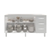 Balcão Armário Cozinha Gabinete para Pia 148 cm 3 Gavetas e 3 Portas Deise Branco