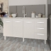 Balcão Armário Cozinha Gabinete para Pia 148 cm 3 Gavetas e 3 Portas Deise Branco