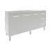 Balcão Armário Cozinha Gabinete para Pia 148 cm 3 Gavetas e 3 Portas Deise Branco