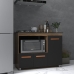 Balcão Armário Gabinete de Cozinha Para Fogão Cooktop 5 Bocas e Forno 3 Portas Alana Mobília Decor Savana Preto