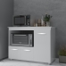 Balcão Armário Gabinete de Cozinha Para Microondas e Forno Elétrico 3 Portas Lilian Mobília Decor Branco