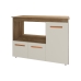Balcão Armário Gabinete de Cozinha Para Microondas e Forno Elétrico 3 Portas Lilian Mobília Decor Savana Off White