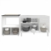 Cozinha Armário Balcão Gabinete de Pia Aline 120 cm e Balcão Evelyn para Fogão Cooktop 4 Bocas e Forno Branco