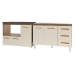 Armário Cozinha Balcão Gabinete de Pia 120 cm Bruna e Balcão Alana para Fogão Cooktop 4 Bocas e Forno Savana Off White