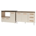 Armário Cozinha Balcão Gabinete de Pia 120 cm Bruna e Balcão Alana para Fogão Cooktop 5 Bocas e Forno Savana Off White