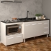 Armário Balcão Gabinete de Pia 140 cm Carine e Balcão Para Fogão Cooktop 4 Bocas e Forno Elétrico Evelyn Branco