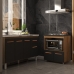 Balc&atilde;o Cozinha Gabinete de Pia 140 cm Camila e Balc&atilde;o Evelyn Para Fog&atilde;o Cooktop 4 Bocas e Forno El&eacute;trico Savana Preto