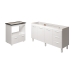 Cozinha Balcão Armário Gabinete de Pia 150 cm Deise e Balcão Evelyn para Fogão Cooktop 5 Bocas Branco