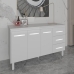 Armário Cozinha Gabinete de Pia 160 cm Estela Branco e Tampo Tampão 160 cm Mobília Decor Branco