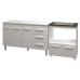 Gabinete Armário Carine 138 cm com Tampo Tampão e Balcão Evelyn Para cooktop 4 Bocas Branco