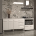 Gabinete Armário Carine 138 cm com Tampo Tampão e Balcão Evelyn Para cooktop 4 Bocas Branco