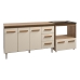 Gabinete Armário Carine 138 cm com Tampo Tampão e Balcão Evelyn Para cooktop 4 Bocas Savana e Off White